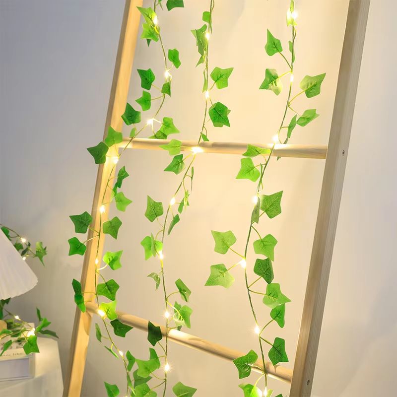 GreenLeaf 6.6 ft Ivy Vine String Lights – Artificial Green Leaf Fairy Light Garland for Wedding, Party, Christmas & Home