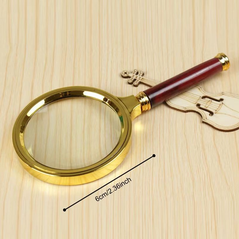 Handheld Metal 50x High-Definition Magnifying Glass | Metal Frame Magnifier for Reading, Scientific Experiments & Precis