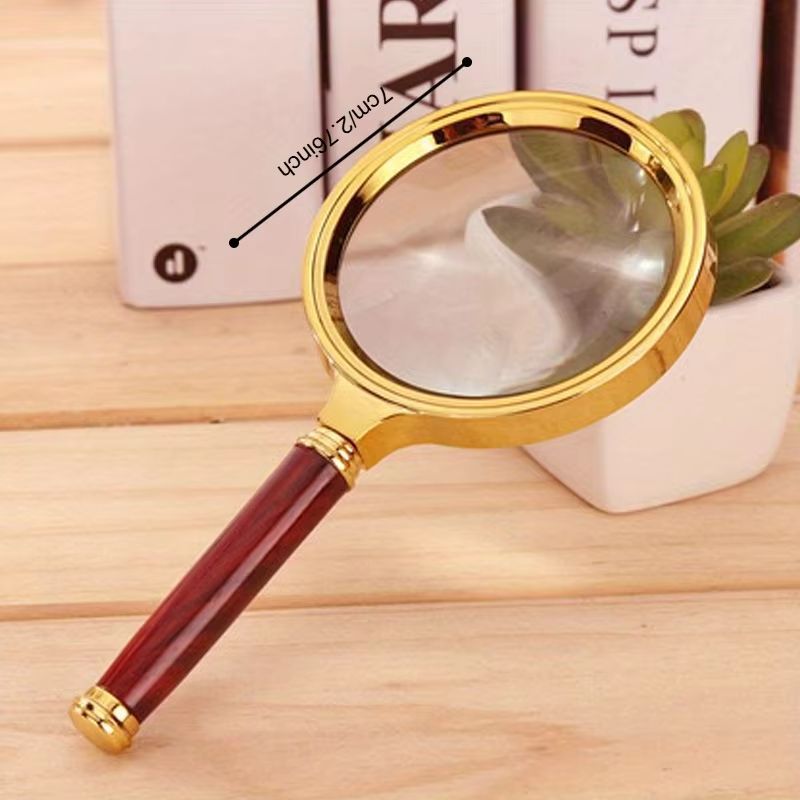 Handheld Metal 50x High-Definition Magnifying Glass | Metal Frame Magnifier for Reading, Scientific Experiments & Precis