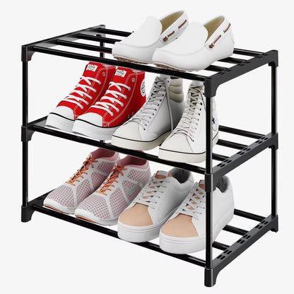 Three-Tier Shoe Rack | Durable Shoe Storage Rack with Easy-Assemble Design for Home Entrance & Entryway