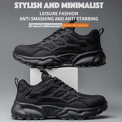 Men Lightweight Protective Work Safety Sneakers Breathable Anti Puncture
