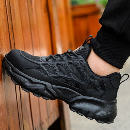 Men Lightweight Protective Work Safety Sneakers Breathable Anti Puncture