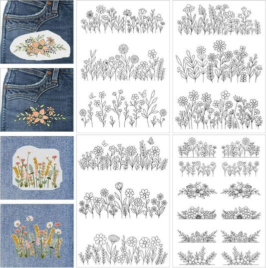 Water Soluble Embroidery Stabilizer Sheets – Stick and Stitch Wash Away Floral and Butterfly Designs