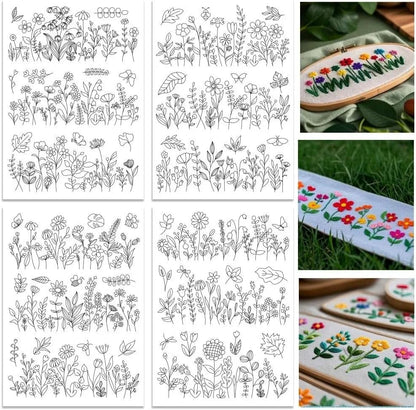 Water Soluble Embroidery Stabilizer Sheets – Stick and Stitch Wash Away Floral and Butterfly Designs