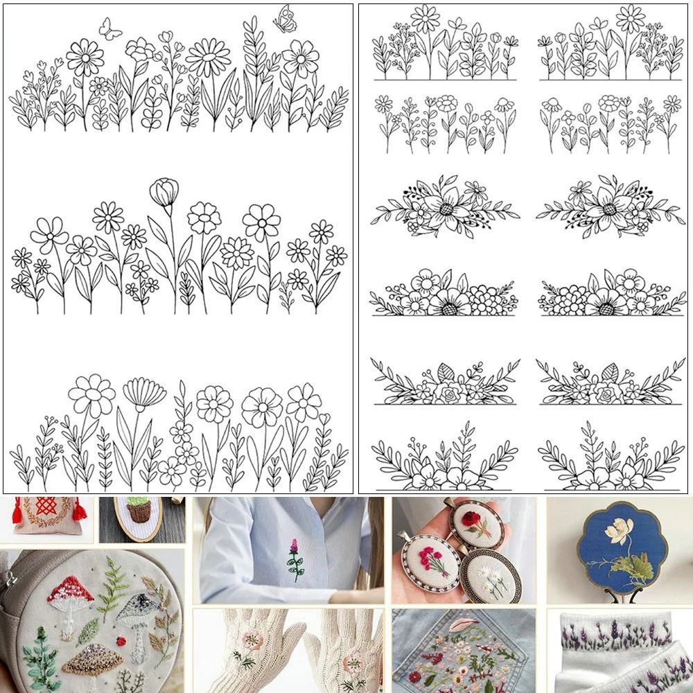 Water Soluble Embroidery Stabilizer Sheets – Stick and Stitch Wash Away Floral and Butterfly Designs