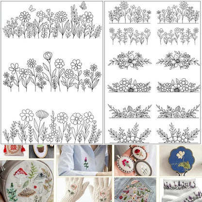 Water Soluble Embroidery Stabilizer Sheets – Stick and Stitch Wash Away Floral and Butterfly Designs