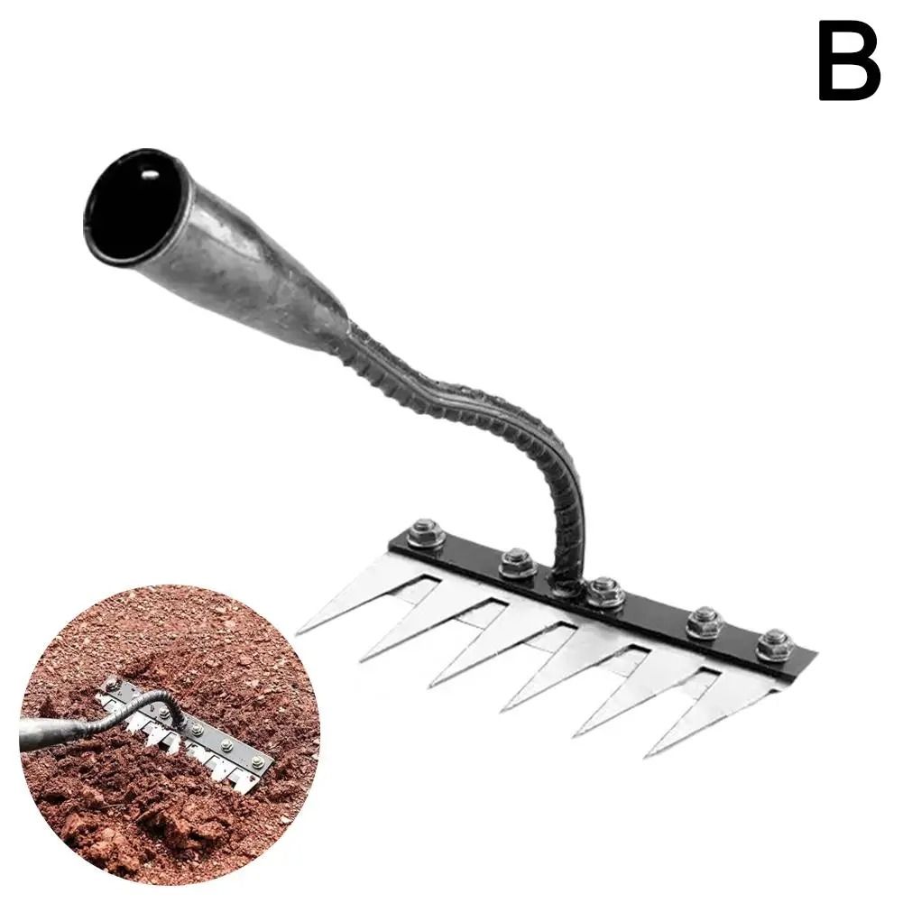 Carbon Steel Garden Hand Rake for Weeding and Soil Scarifying