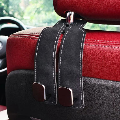Smart Car Seat Back Double Hook Suede Style for Rear Storage