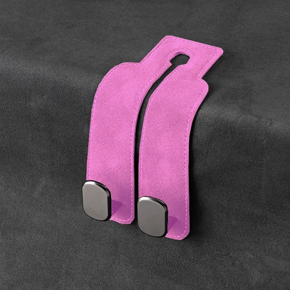 Smart Car Seat Back Double Hook Suede Style for Rear Storage