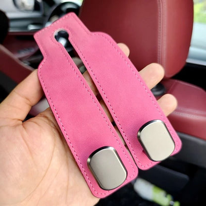 Smart Car Seat Back Double Hook Suede Style for Rear Storage