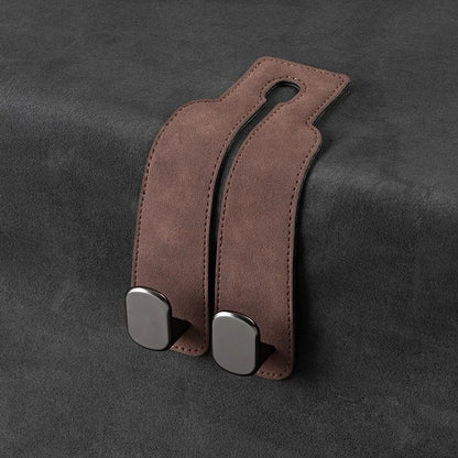 Smart Car Seat Back Double Hook Suede Style for Rear Storage