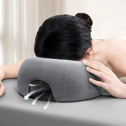 Memory Foam Face Down Pillow for Prone Resting Comfort Massage Headrest