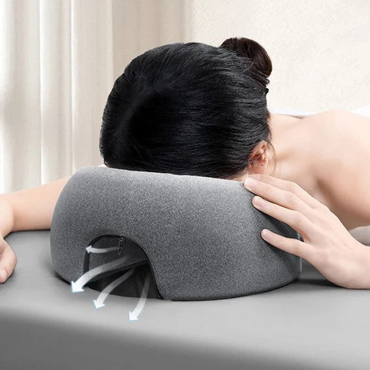 Memory Foam Face Down Pillow for Prone Resting Comfort Massage Headrest