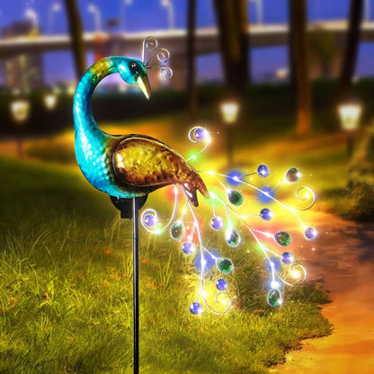 Solar Peacock Garden Light Decorative Outdoor Lamp for Yard and Lawn