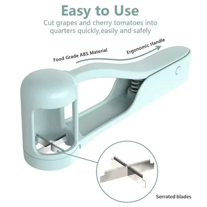 QuickSlice Fruit & Tomato Slicer – Small Kitchen Gadget for Grape, Cherry Tomato & Baby Snacks