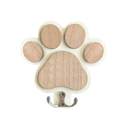 Paw Print Wooden Leash Hanger for Dogs and Pet Lovers