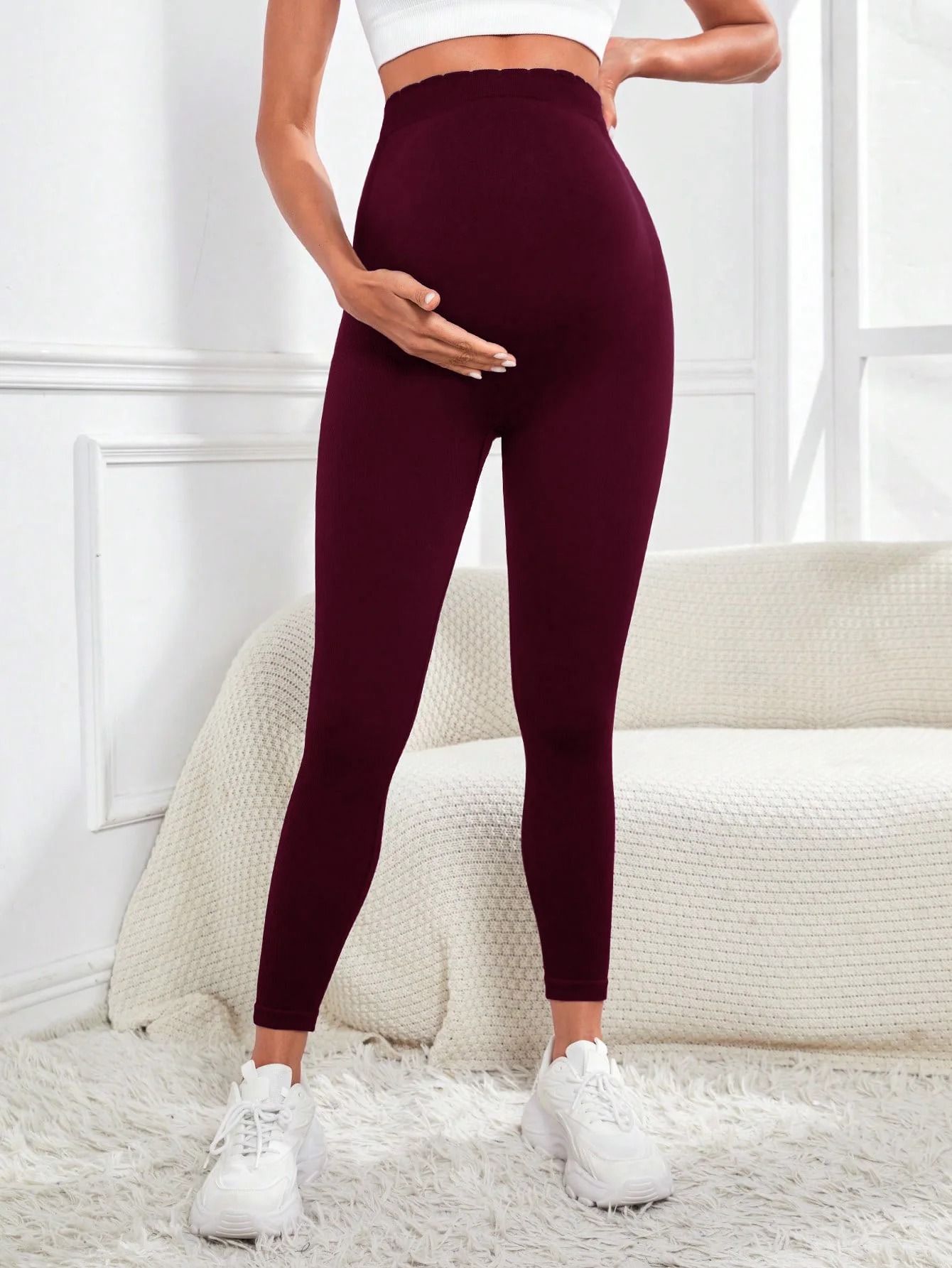 High Waist Maternity Leggings with Belly Support