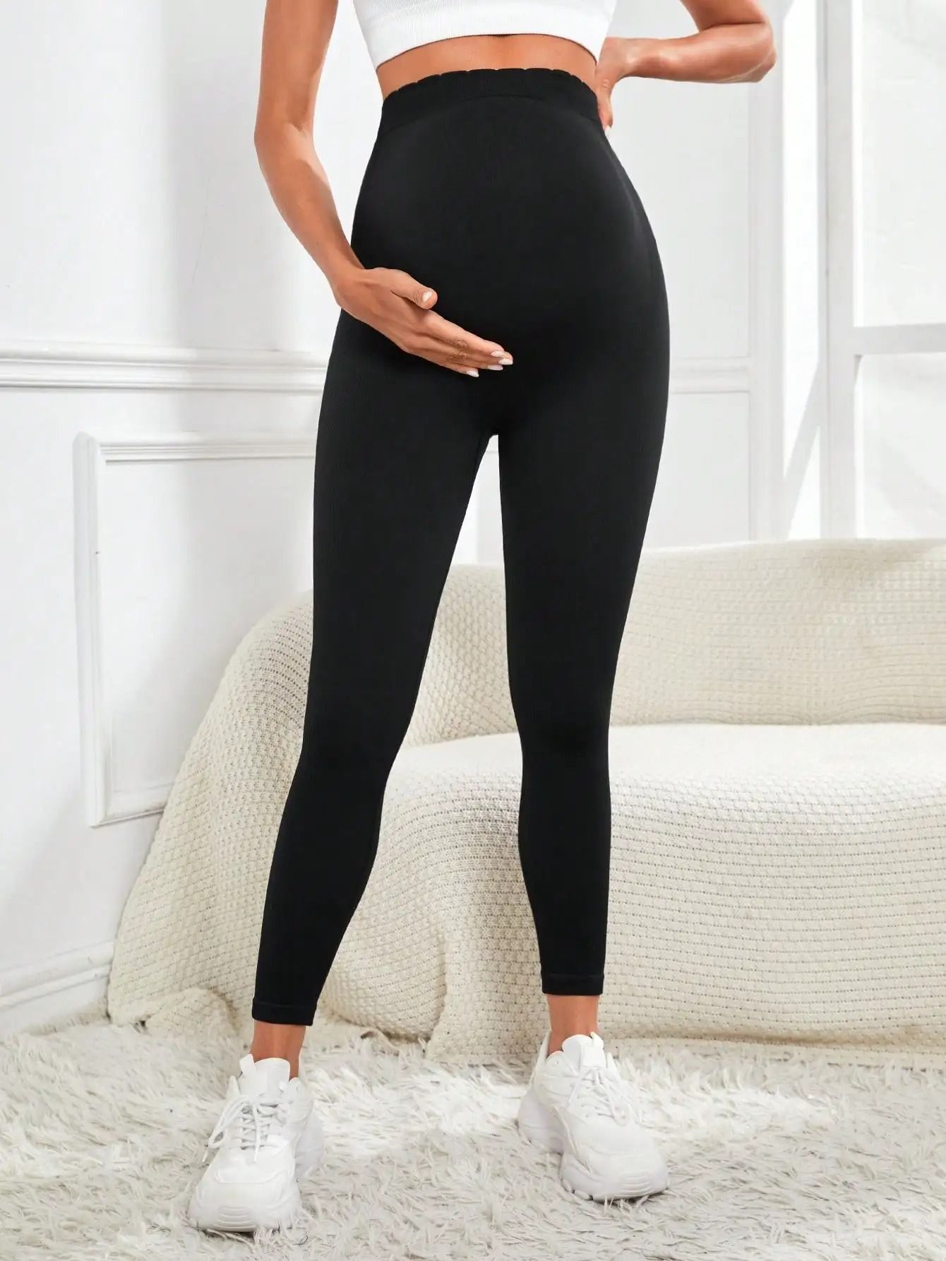 High Waist Maternity Leggings with Belly Support