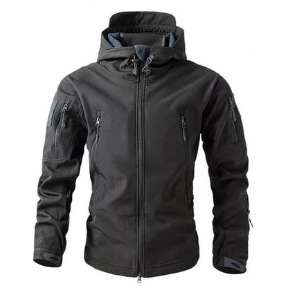 Mens Waterproof Softshell Fleece Jacket Outdoor Thermal Hiking and Camping Coat