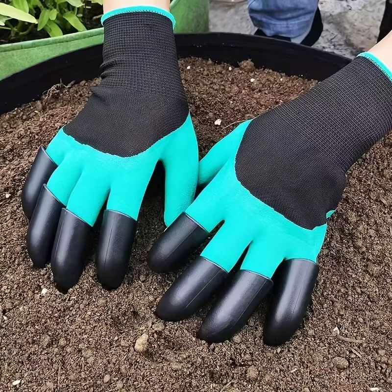 GardenPro 8-Piece Hand-Claw Digging Gloves Set – Waterproof ABS Plastic Work Gloves for Planting, Propagation & Outdoor