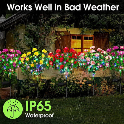 Solar Flower Garden Lamp for Outdoor Yard Lighting