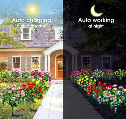 Solar Flower Garden Lamp for Outdoor Yard Lighting