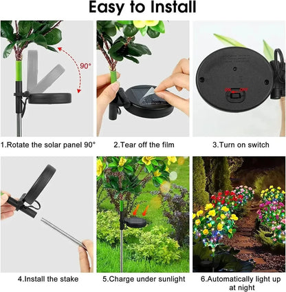 Solar Flower Garden Lamp for Outdoor Yard Lighting