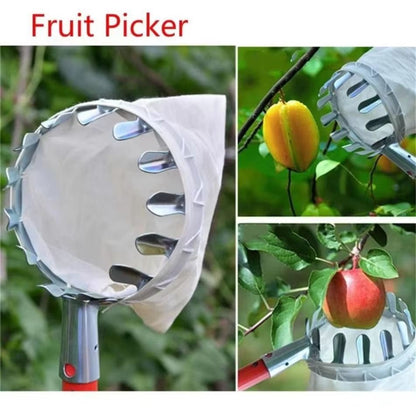 TreeReach Telescopic Galvanized-Iron High-Branch Fruit Picker – Multi-Purpose Garden & Farm Tool