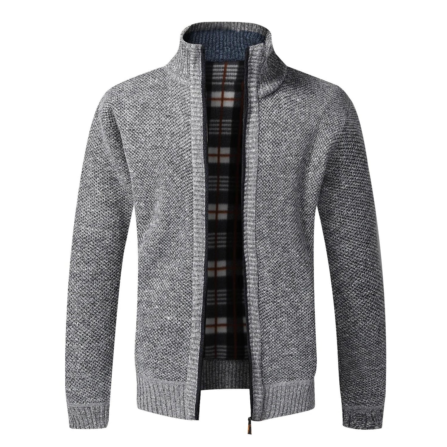 Mens Warm Fleece Zip Cardigan Sweater