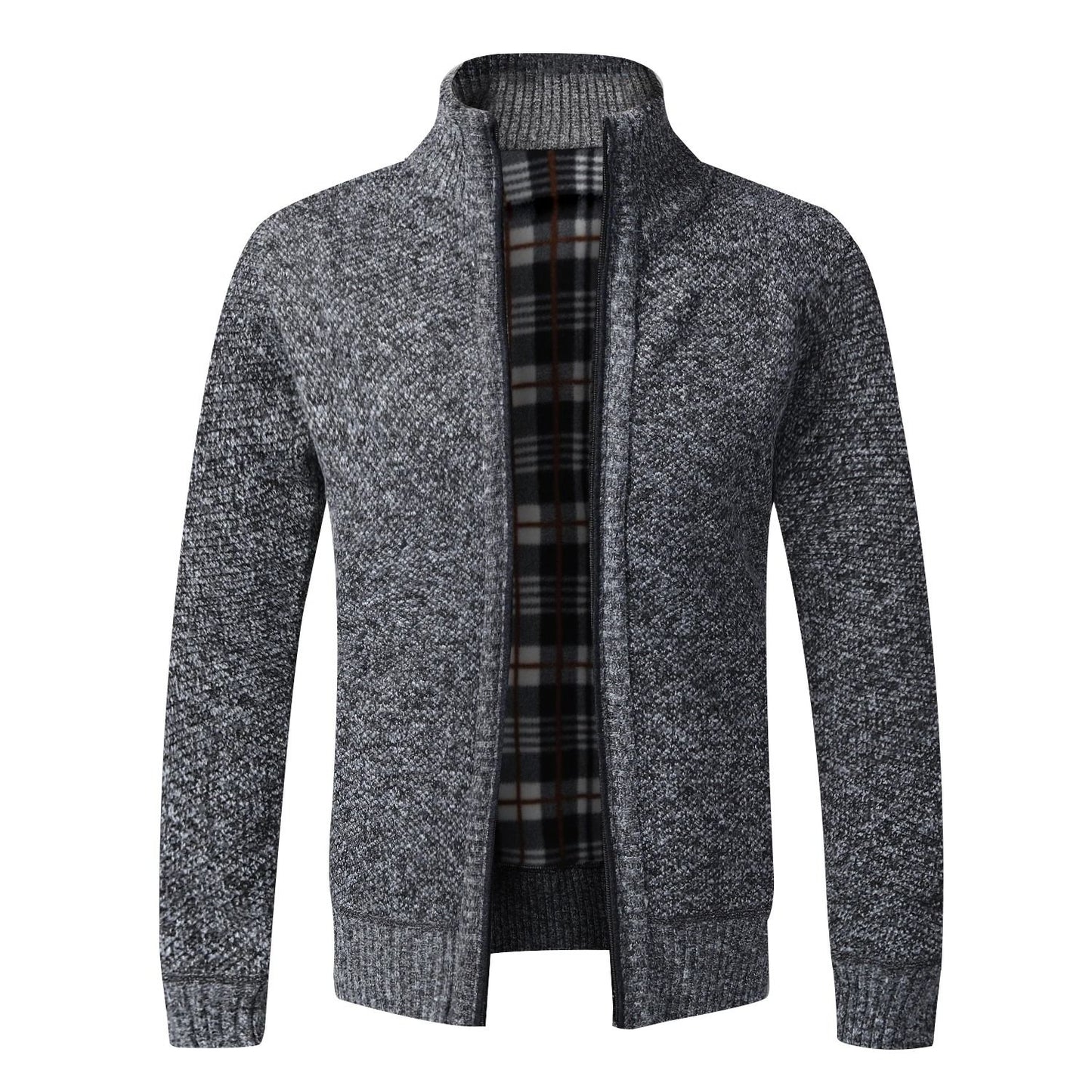 Mens Warm Fleece Zip Cardigan Sweater