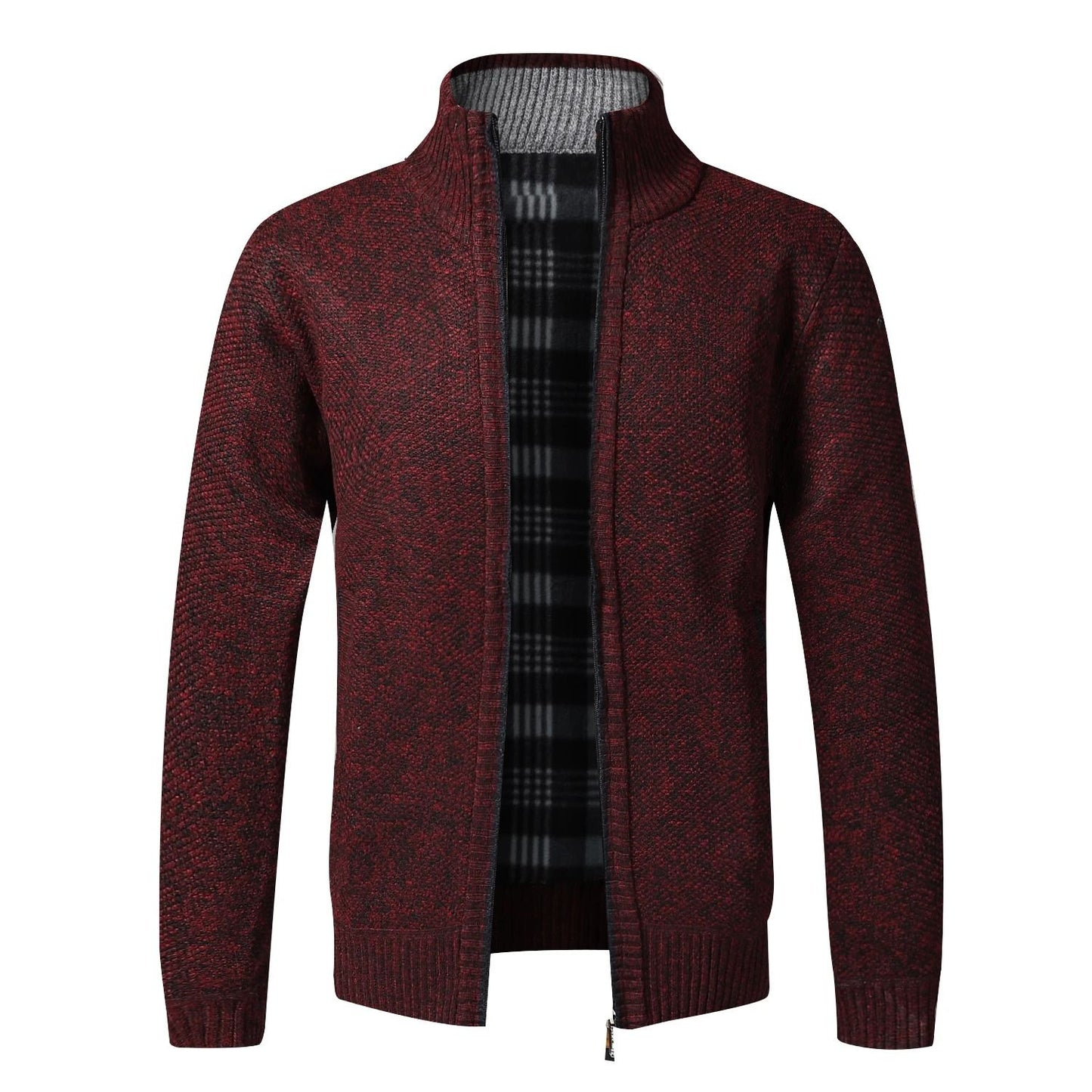 Mens Warm Fleece Zip Cardigan Sweater