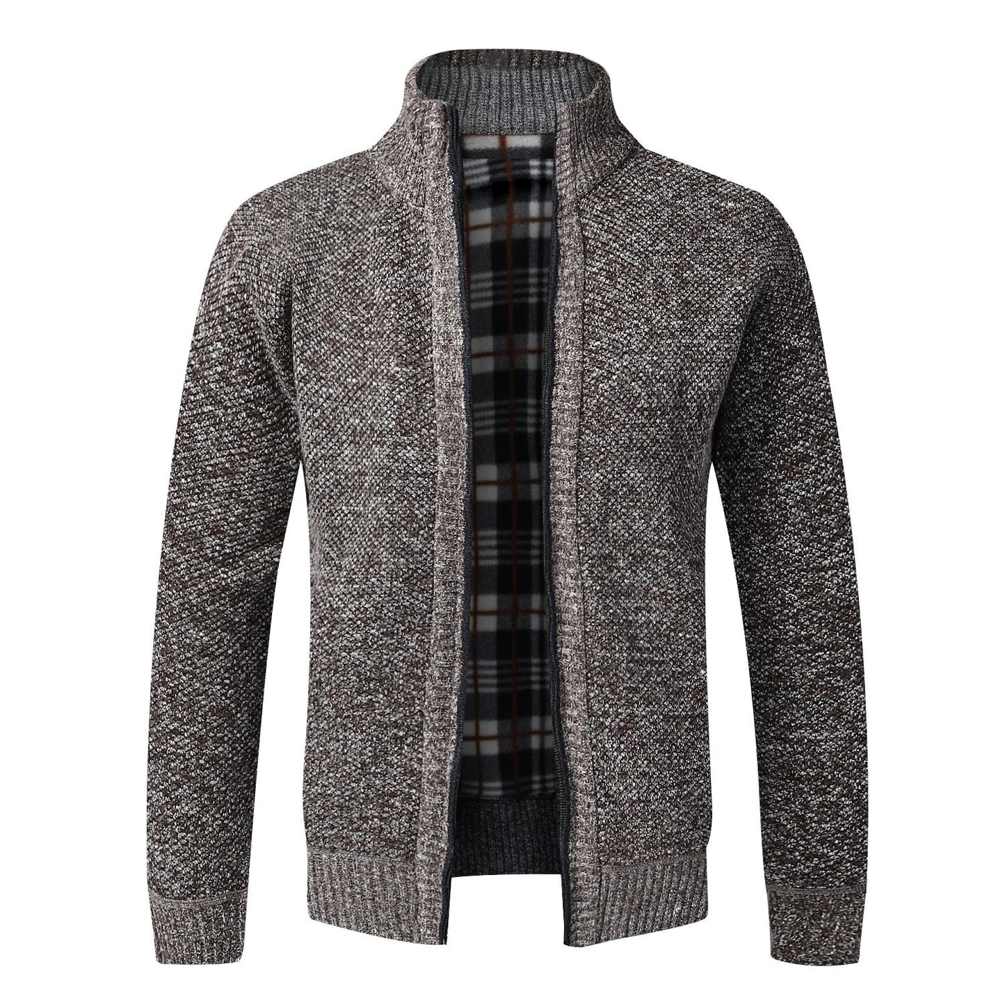 Mens Warm Fleece Zip Cardigan Sweater