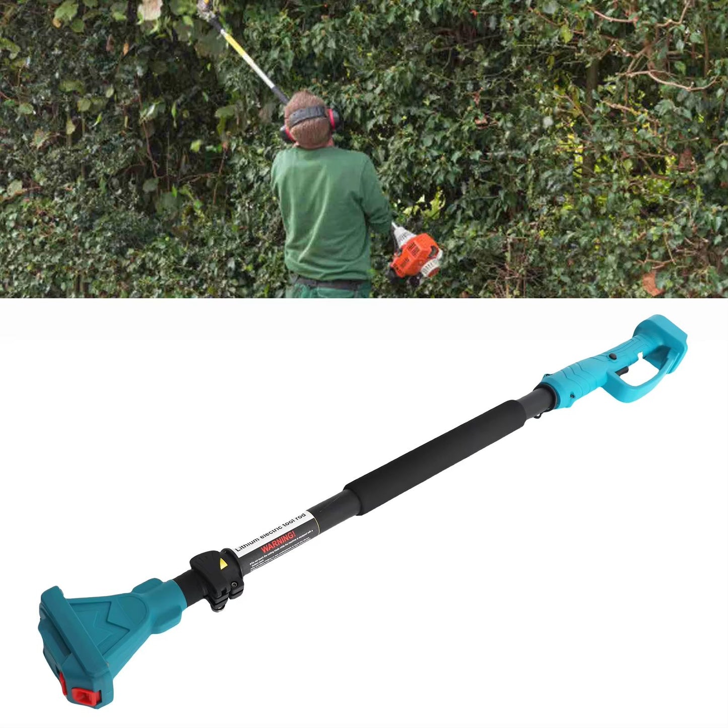 SkyTrim Cordless Extension-Pole Pruning Shears – 4.92 ft Reach with Anti-Slip Handle & Rotating Head