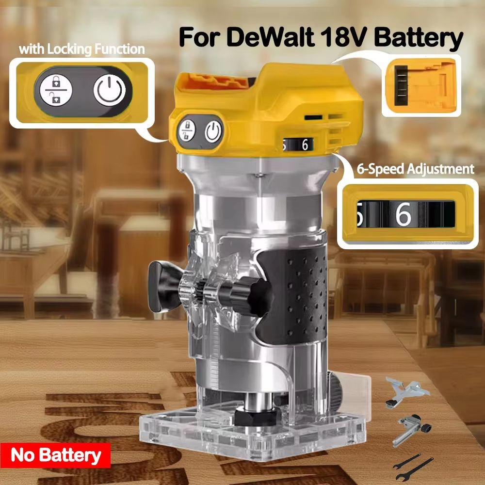 ProTrim Brushless Cordless Woodworking Trimmer – 18V Compatible Milling & Engraving Slotting Machine