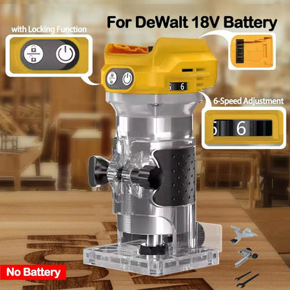 ProTrim Brushless Cordless Woodworking Trimmer – 18V Compatible Milling & Engraving Slotting Machine