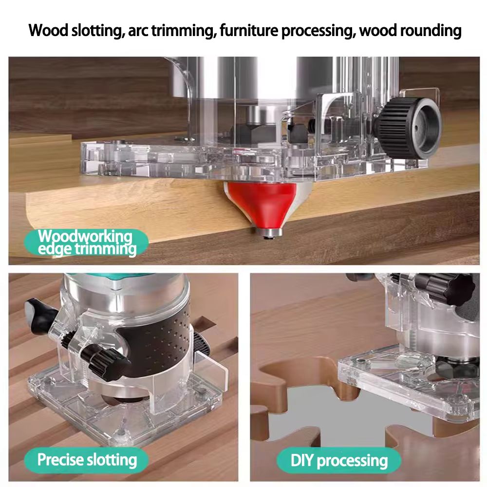 ProTrim Brushless Cordless Woodworking Trimmer – 18V Compatible Milling & Engraving Slotting Machine