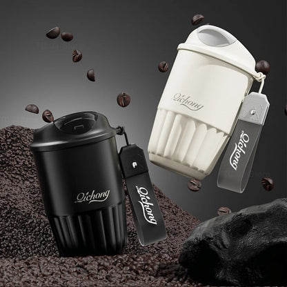 410ml Ceramic Liner Vacuum Insulated Thermos Coffee Cup Double Wall Stainless Steel