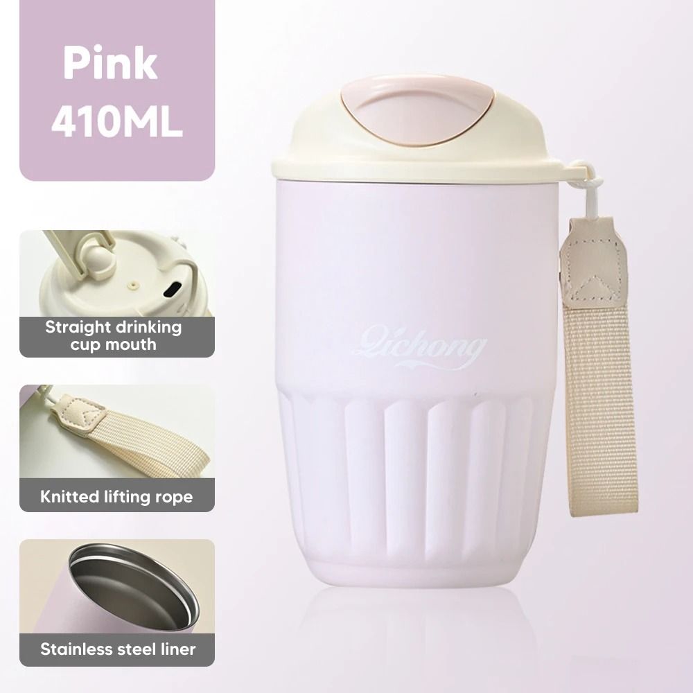 410ml Ceramic Liner Vacuum Insulated Thermos Coffee Cup Double Wall Stainless Steel