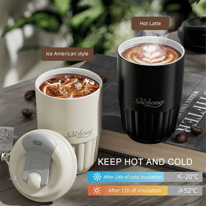 410ml Ceramic Liner Vacuum Insulated Thermos Coffee Cup Double Wall Stainless Steel