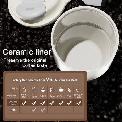 410ml Ceramic Liner Vacuum Insulated Thermos Coffee Cup Double Wall Stainless Steel