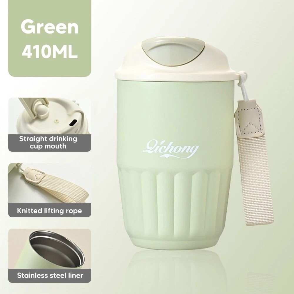 410ml Ceramic Liner Vacuum Insulated Thermos Coffee Cup Double Wall Stainless Steel