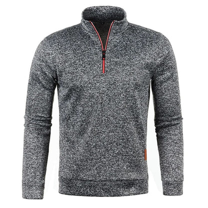 Mens Half Zip Pullover Sweatshirt with Turtleneck Collar