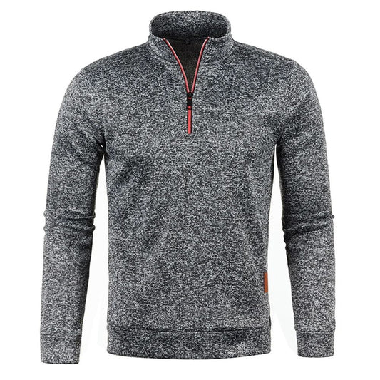 Mens Half Zip Pullover Sweatshirt with Turtleneck Collar