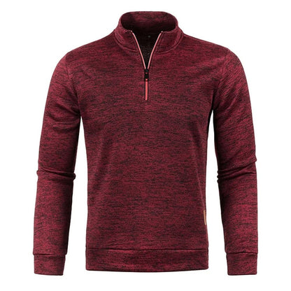Mens Half Zip Pullover Sweatshirt with Turtleneck Collar