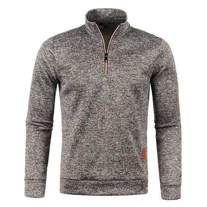Mens Half Zip Pullover Sweatshirt with Turtleneck Collar