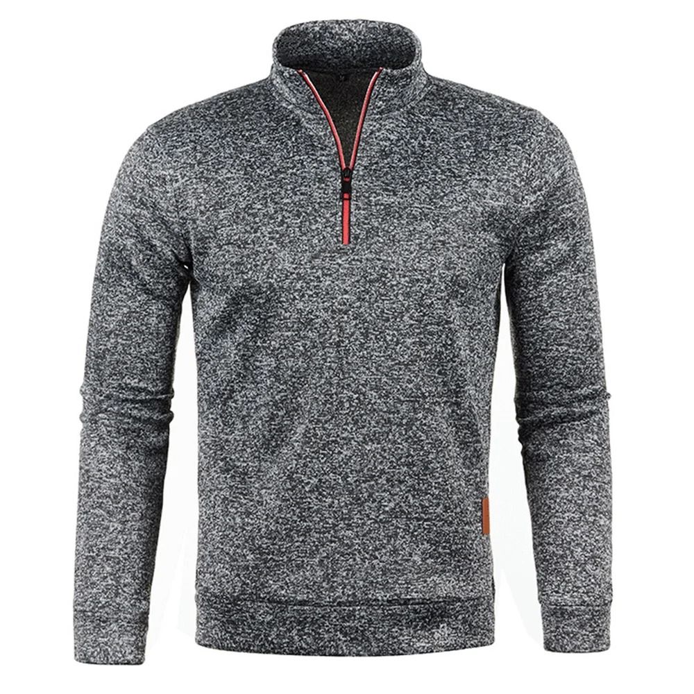 Mens Half Zip Pullover Sweatshirt with Turtleneck Collar