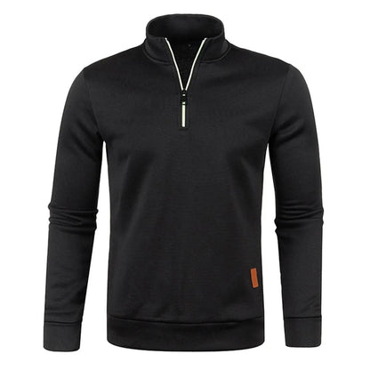 Mens Half Zip Pullover Sweatshirt with Turtleneck Collar