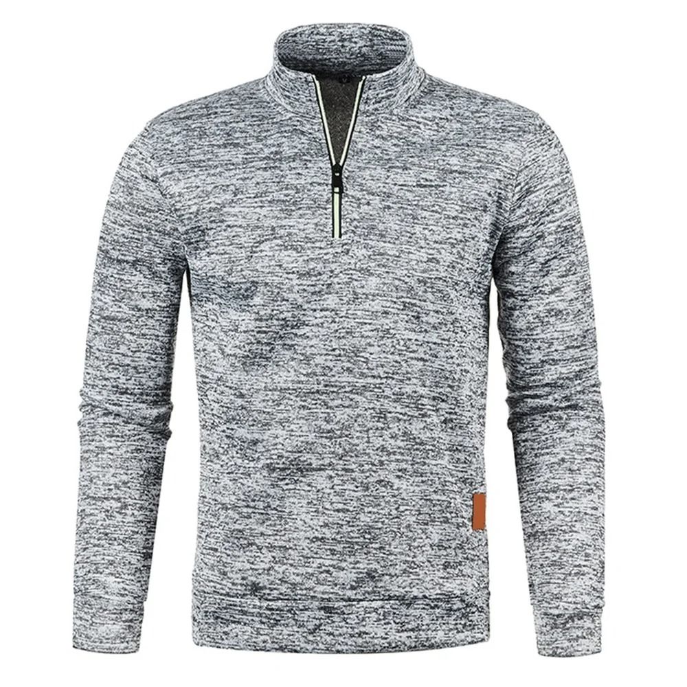 Mens Half Zip Pullover Sweatshirt with Turtleneck Collar