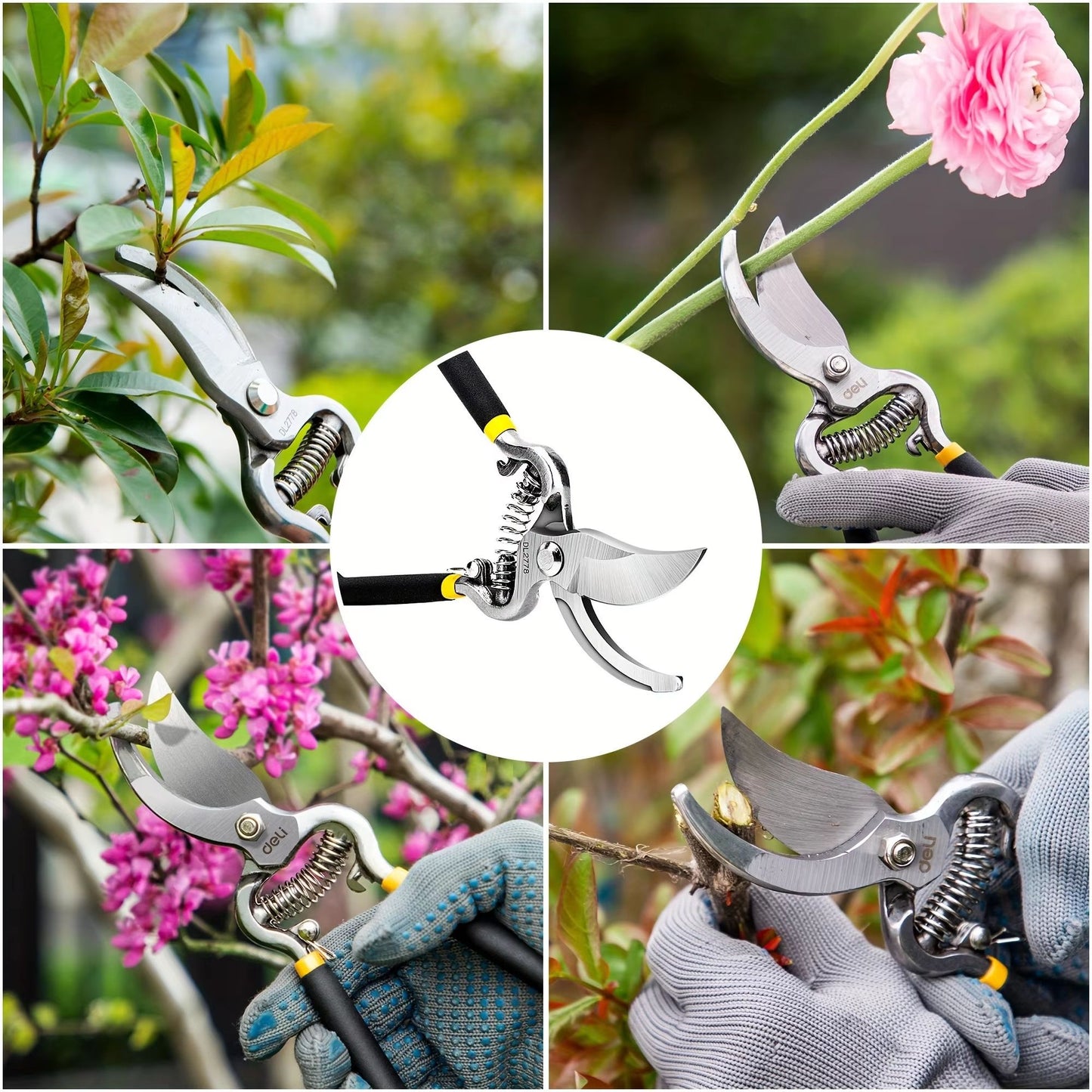 ProGrip 8 Heavy-Duty Steel Curved-Blade Pruners – Garden Pruning Shears for Bush, Shrub & Hedge Work
