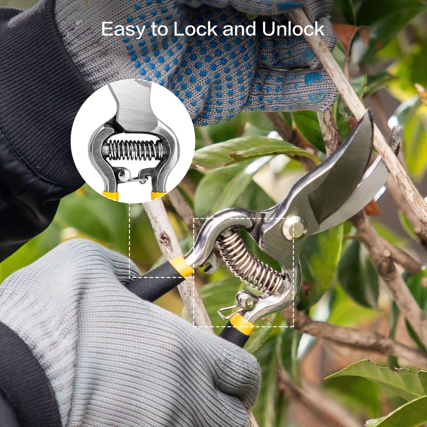 ProGrip 8 Heavy-Duty Steel Curved-Blade Pruners – Garden Pruning Shears for Bush, Shrub & Hedge Work